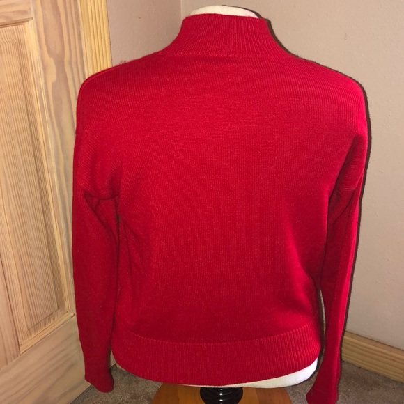 Calvin Klein Jeans - Red Mock Turtleneck Sweater - Picture 2 of 3